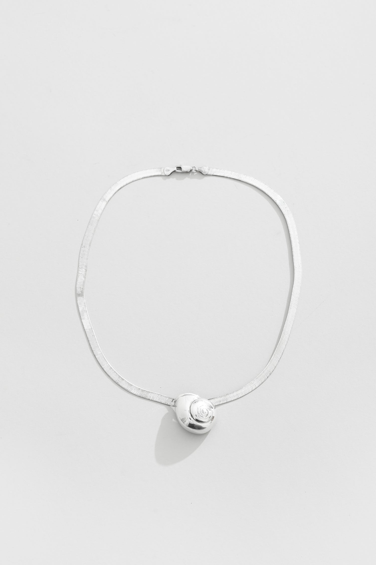Spiral Shell Herringbone Necklace