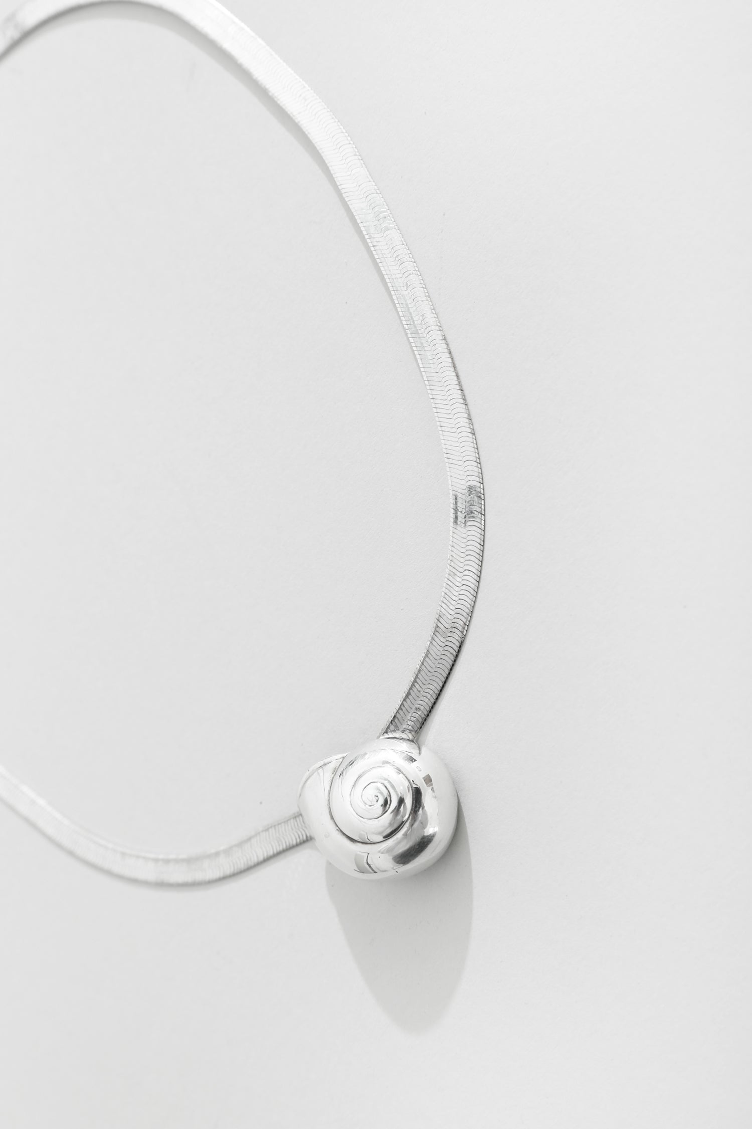 Spiral Shell Herringbone Necklace