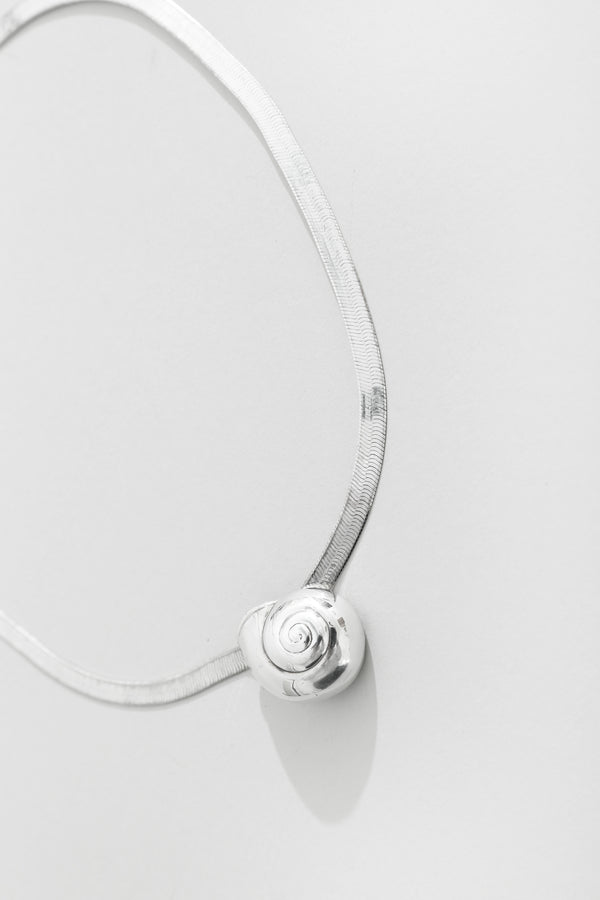 Spiral Shell Herringbone Necklace