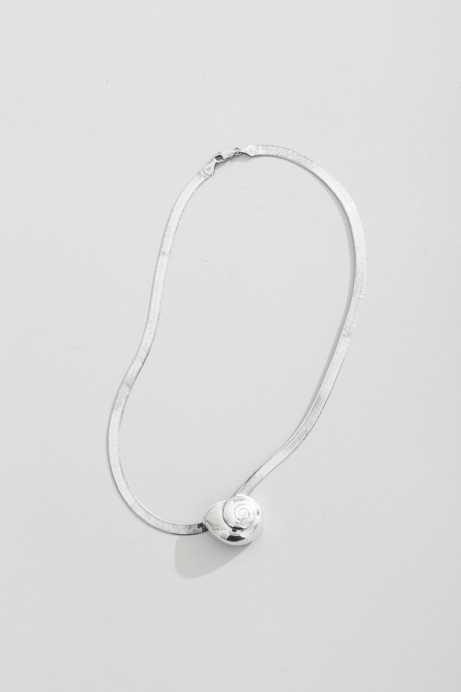 Spiral Shell Herringbone Necklace