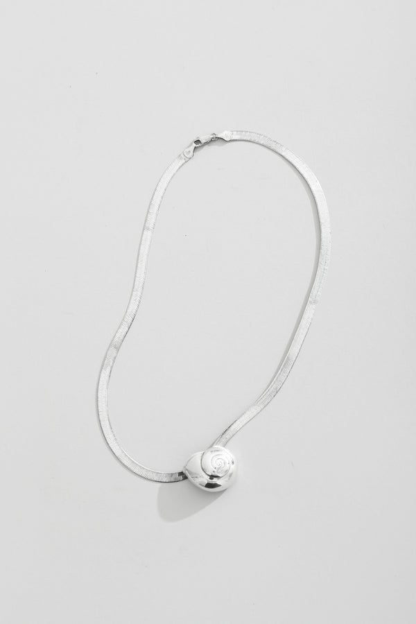 Spiral Shell Herringbone Necklace