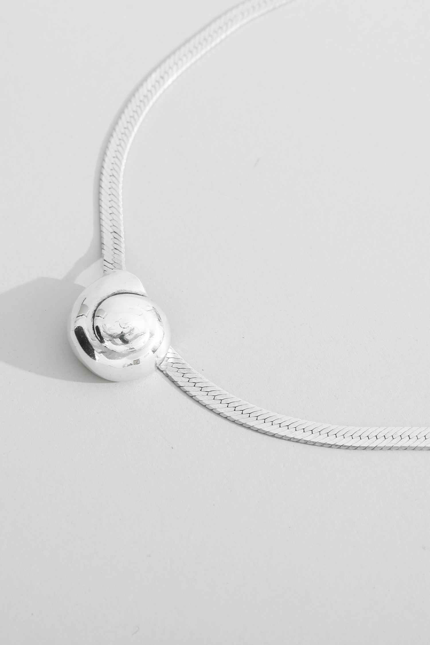 Spiral Shell Herringbone Necklace