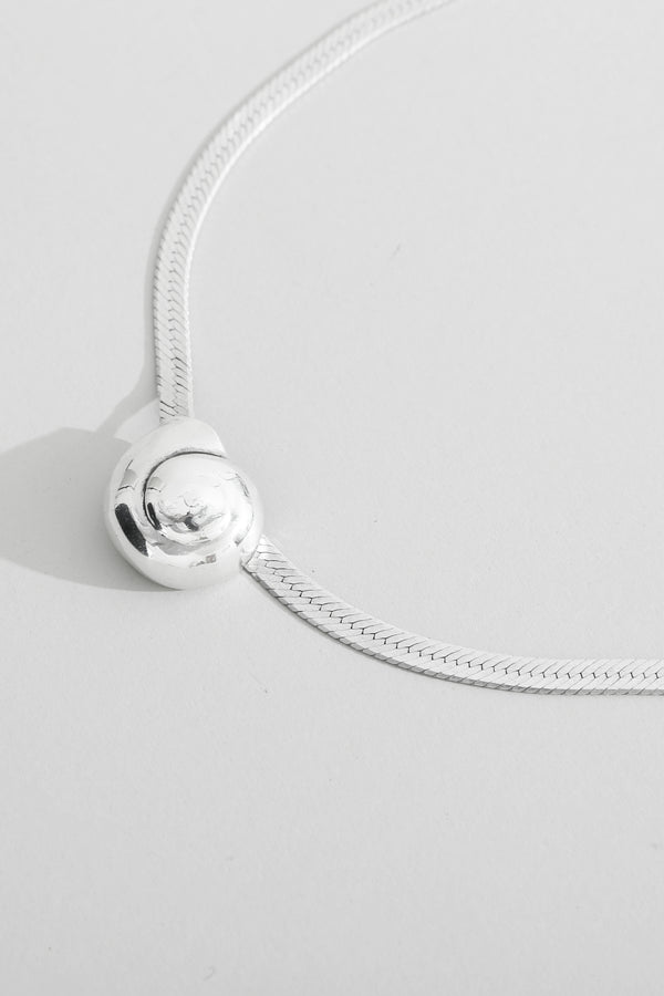 Spiral Shell Herringbone Necklace