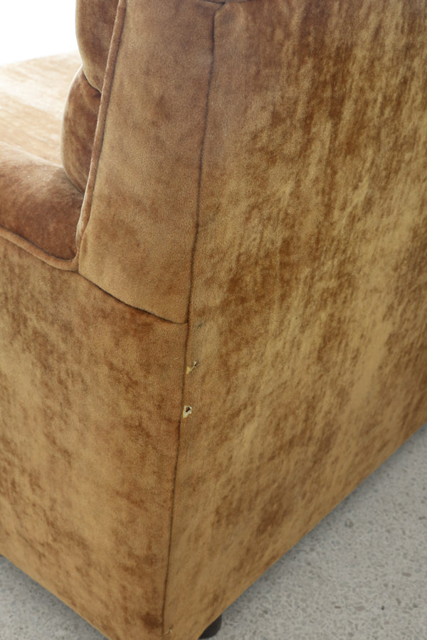 1970s Camel Velvet Sofa