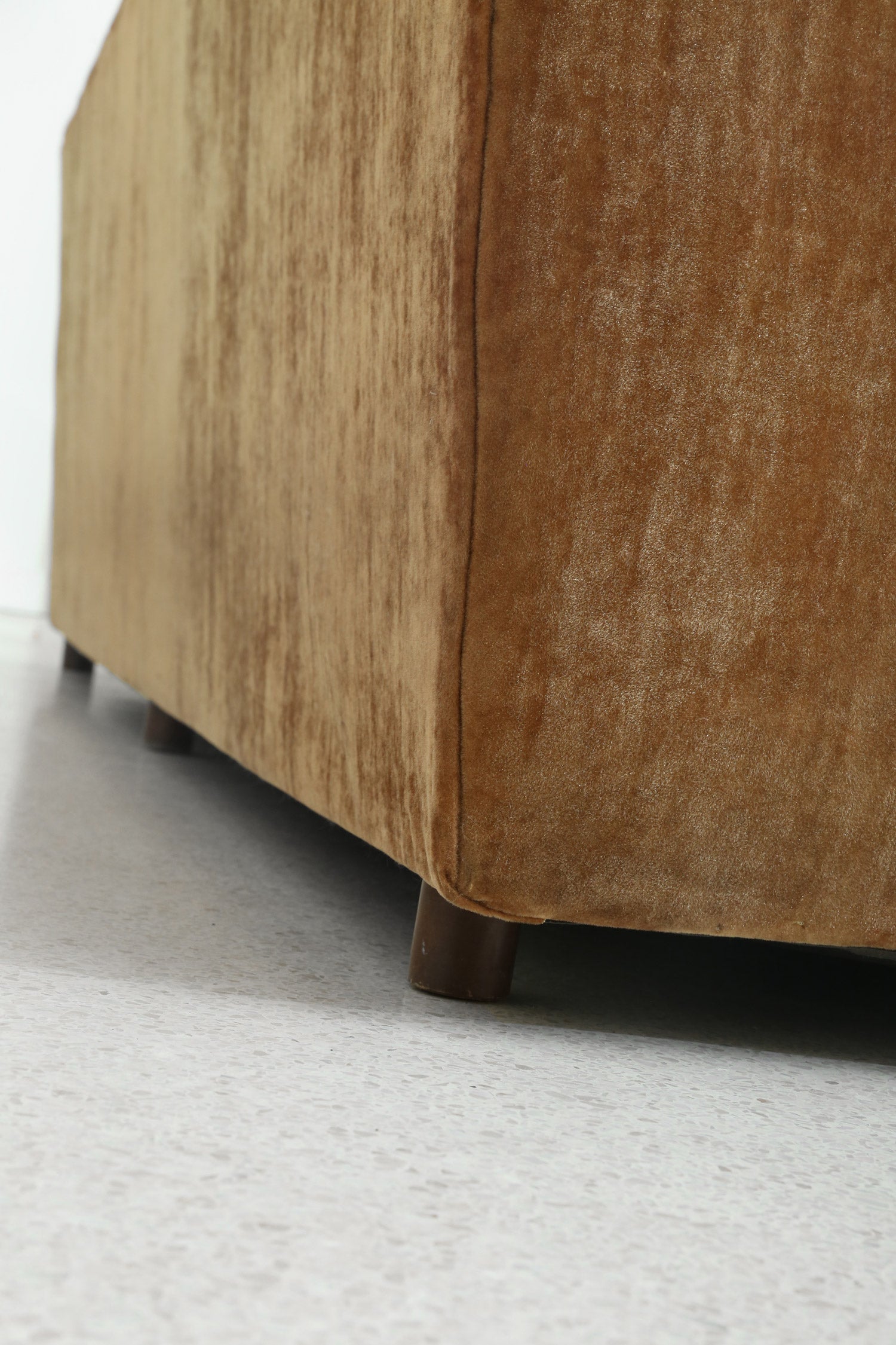 1970s Camel Velvet Sofa