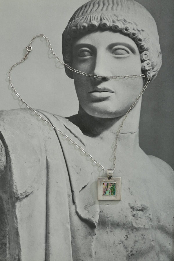 Square Abalone Inlay Necklace