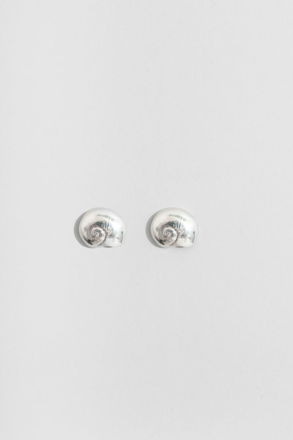 Sterling Moon Snail Earrings