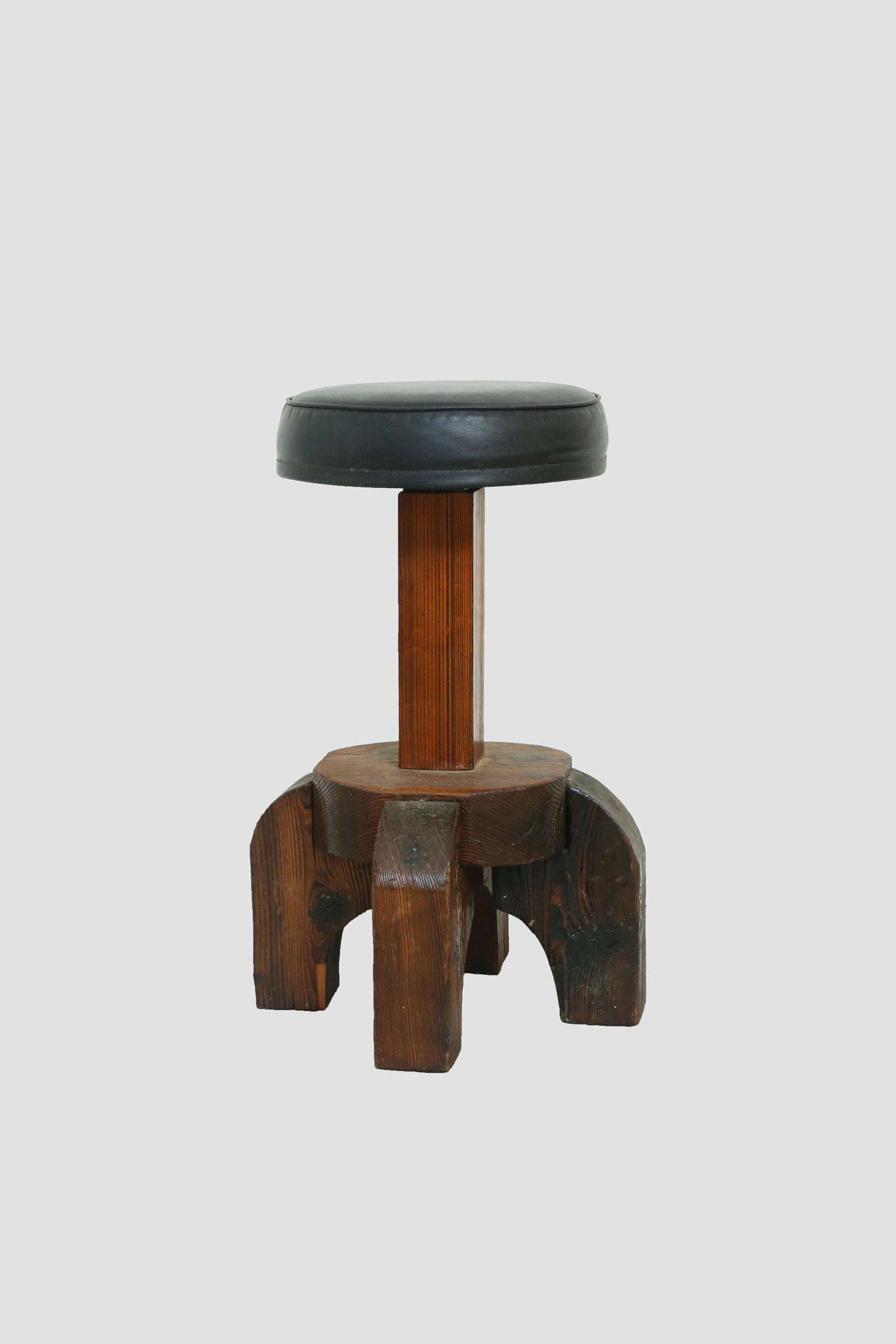 Brutalist Wood Stool