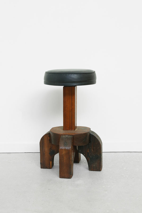 Brutalist Wood Stool