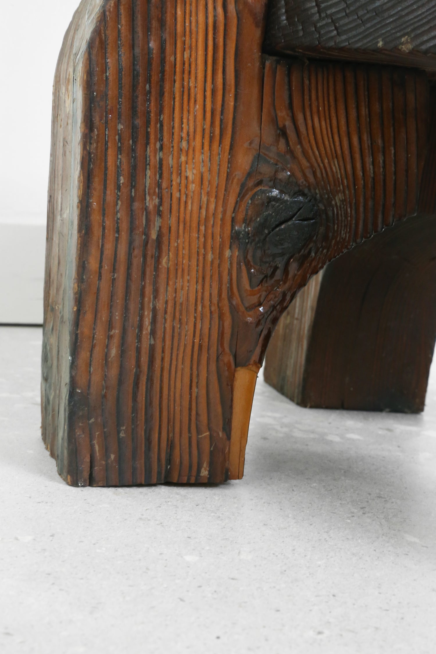 Brutalist Wood Stool
