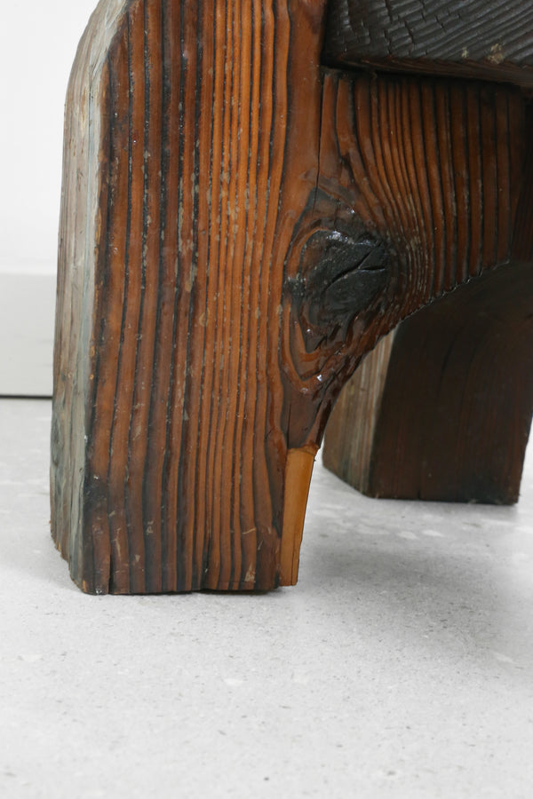 Brutalist Wood Stool