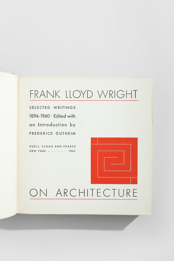 Frank Lloyd Wright on Architecture Book