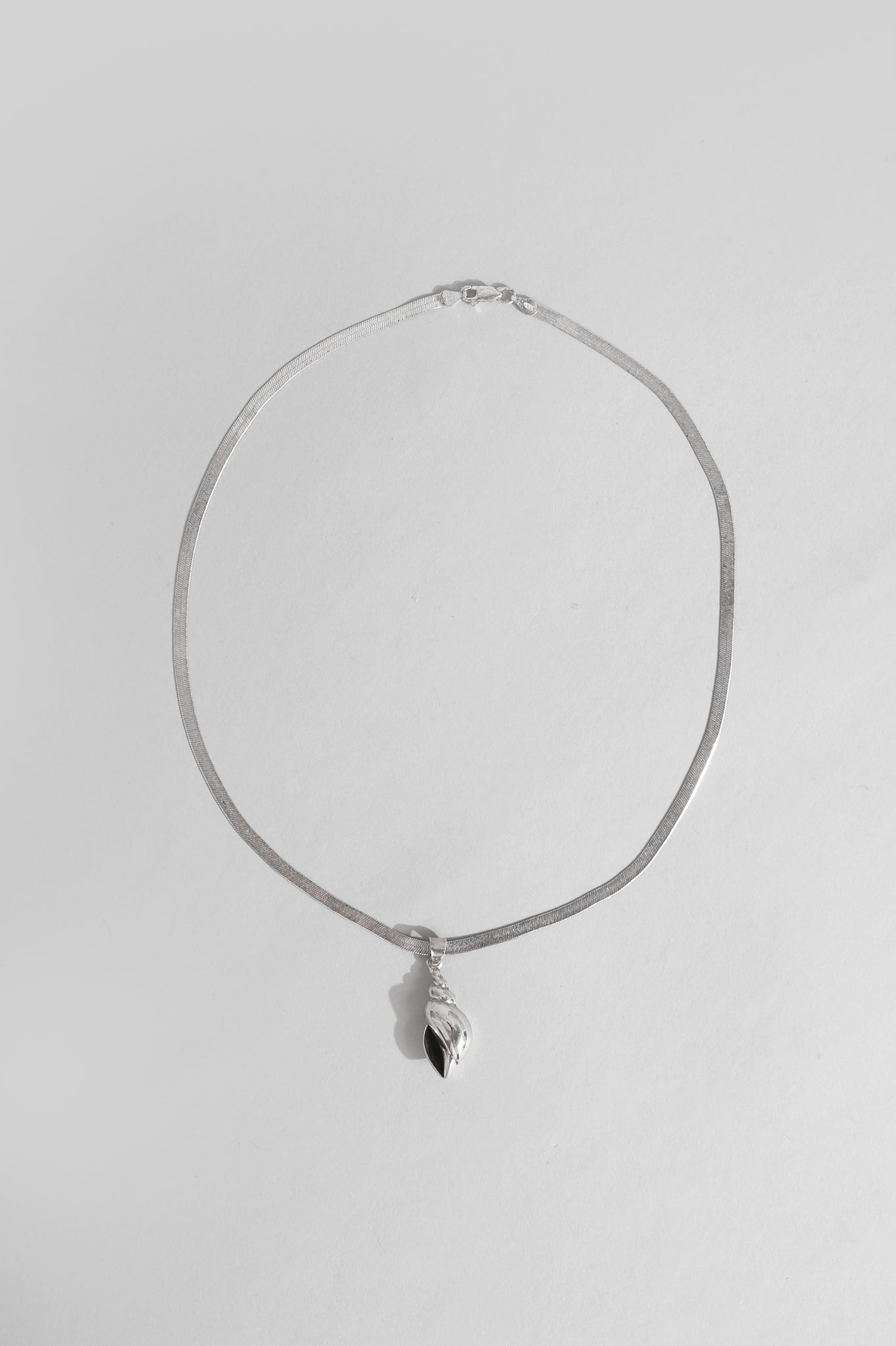 Shell + Herringbone Necklace