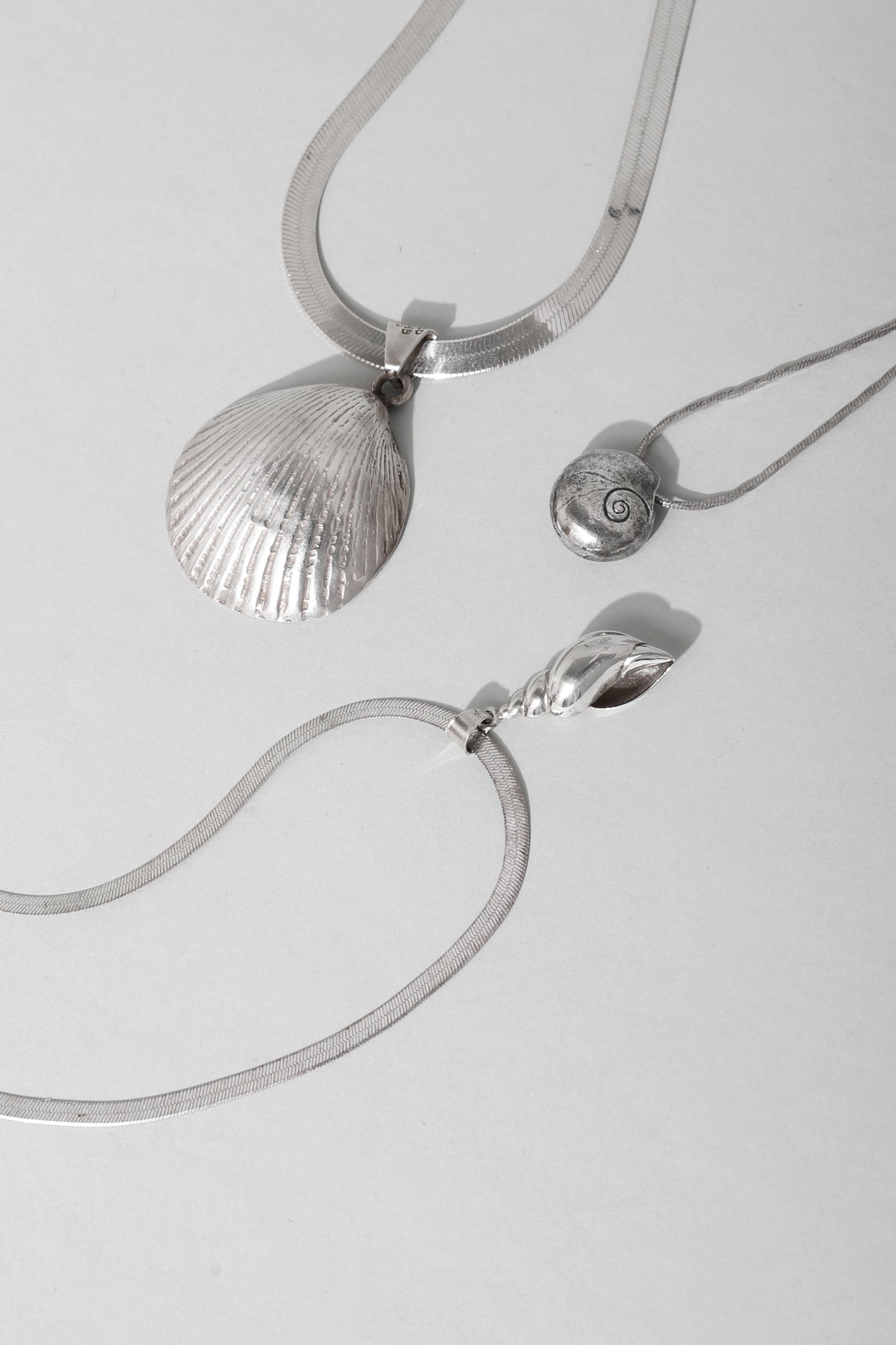 Shell + Herringbone Necklace