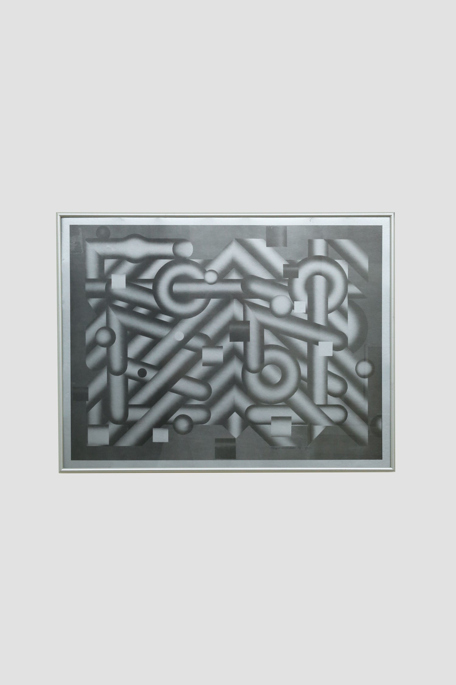 Geometric Op Art Print, 1976