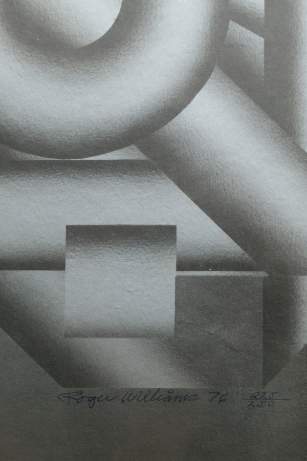Geometric Op Art Print, 1976