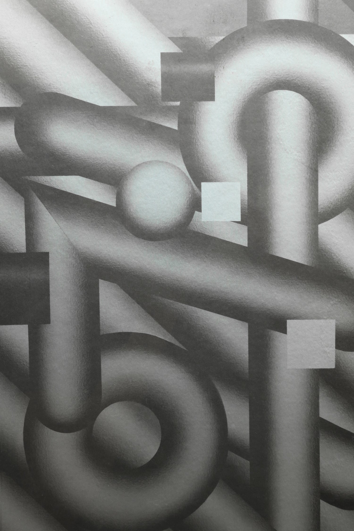 Geometric Op Art Print, 1976
