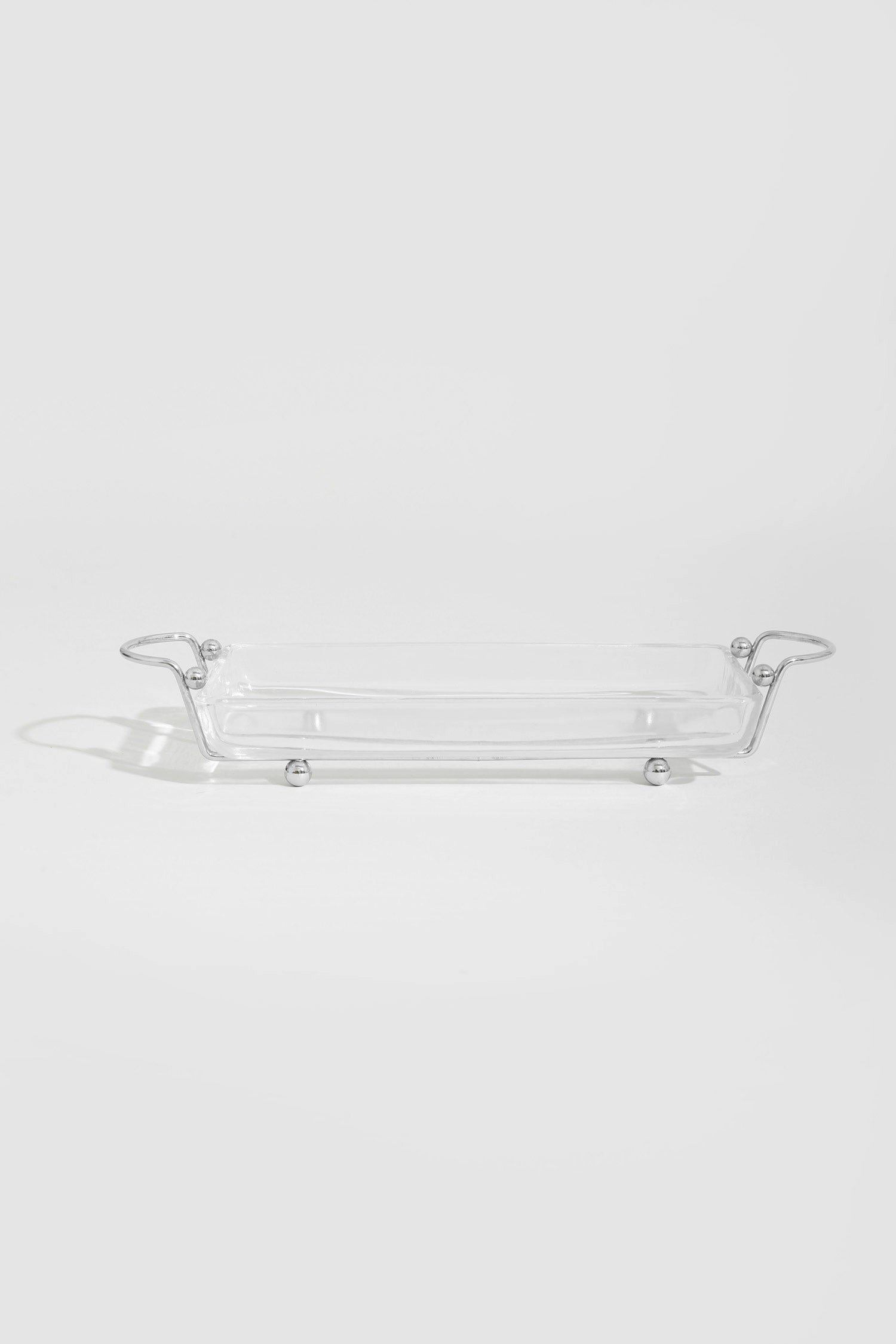 Modernist Chrome + Glass Tray