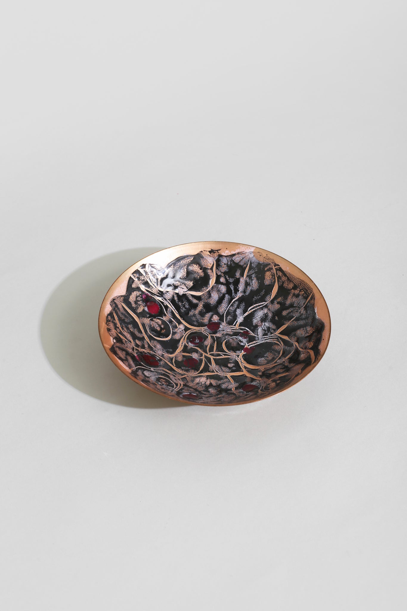 Abstract Copper Enamel Dish