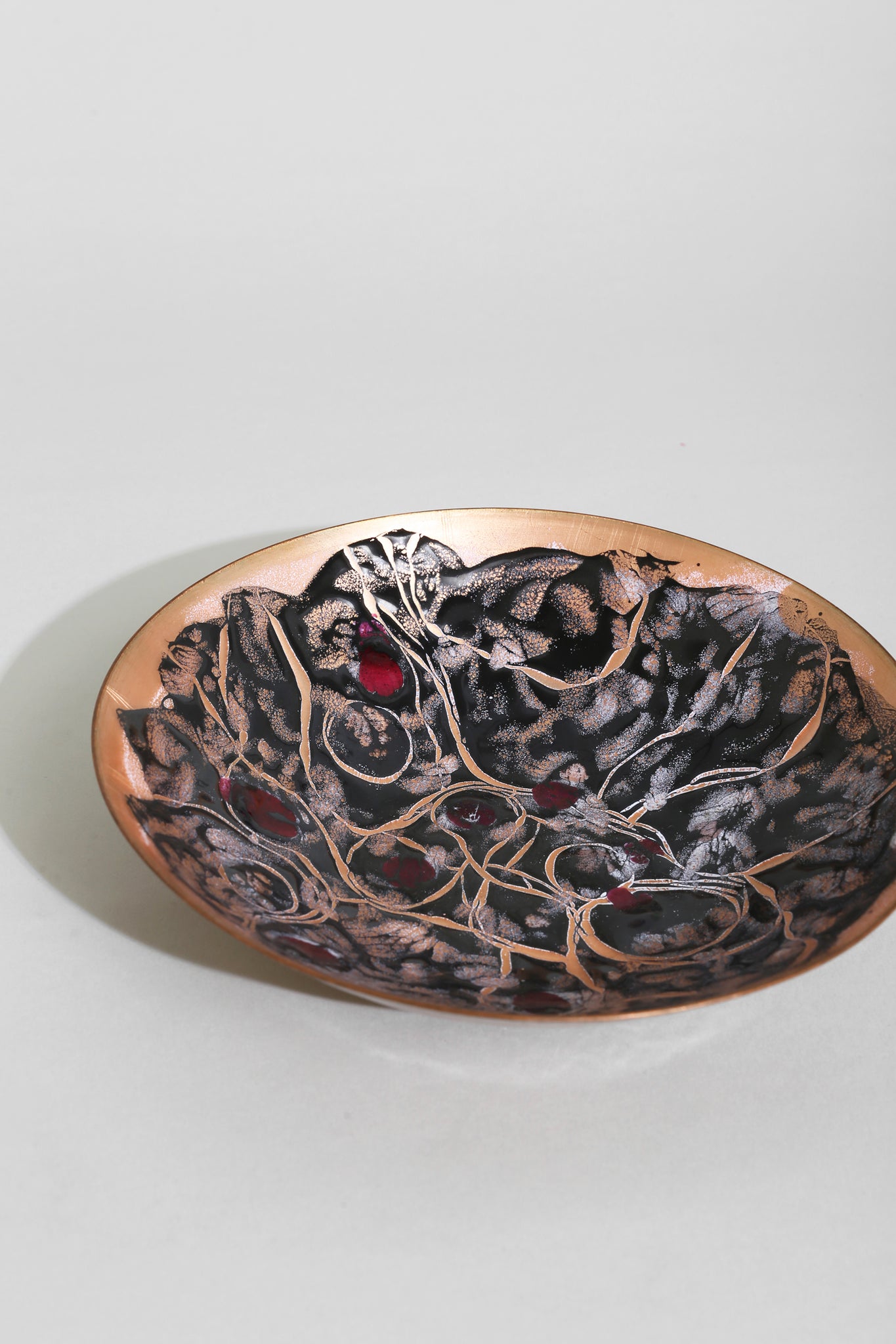 Abstract Copper Enamel Dish