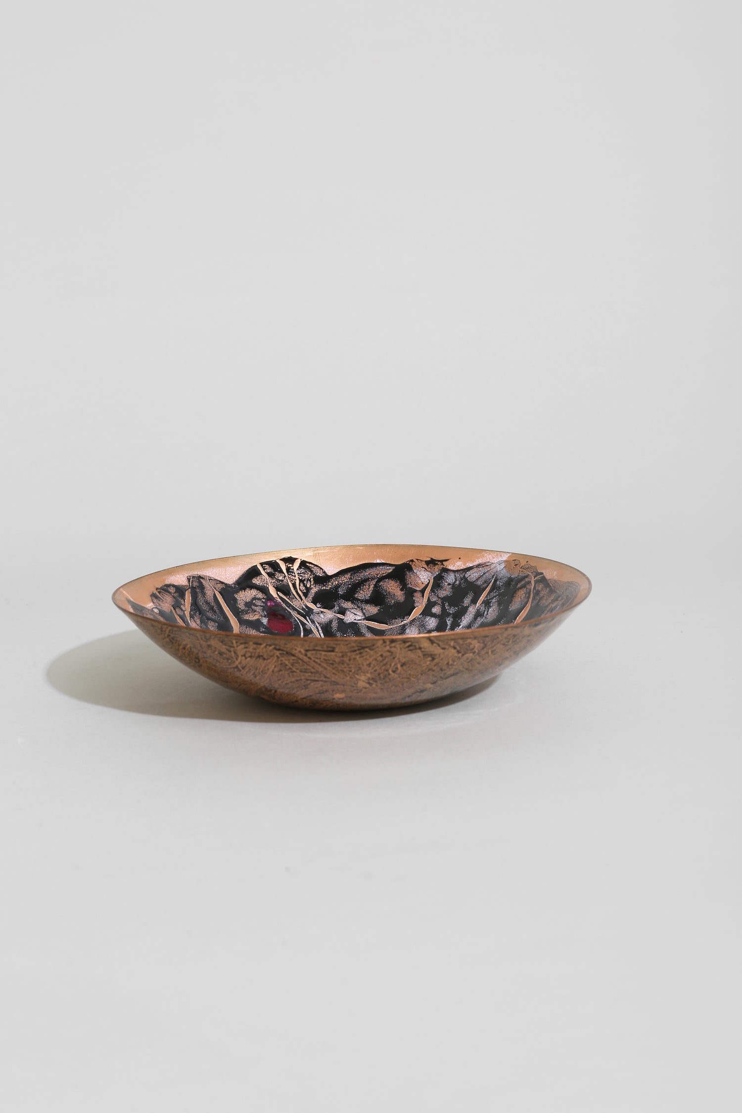 Abstract Copper Enamel Dish