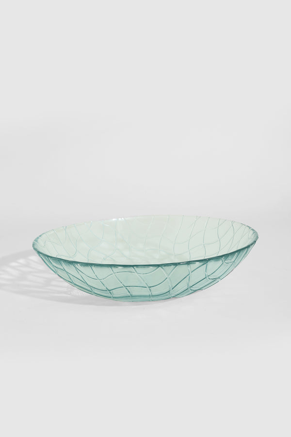 Glass Grid Serving Bowl