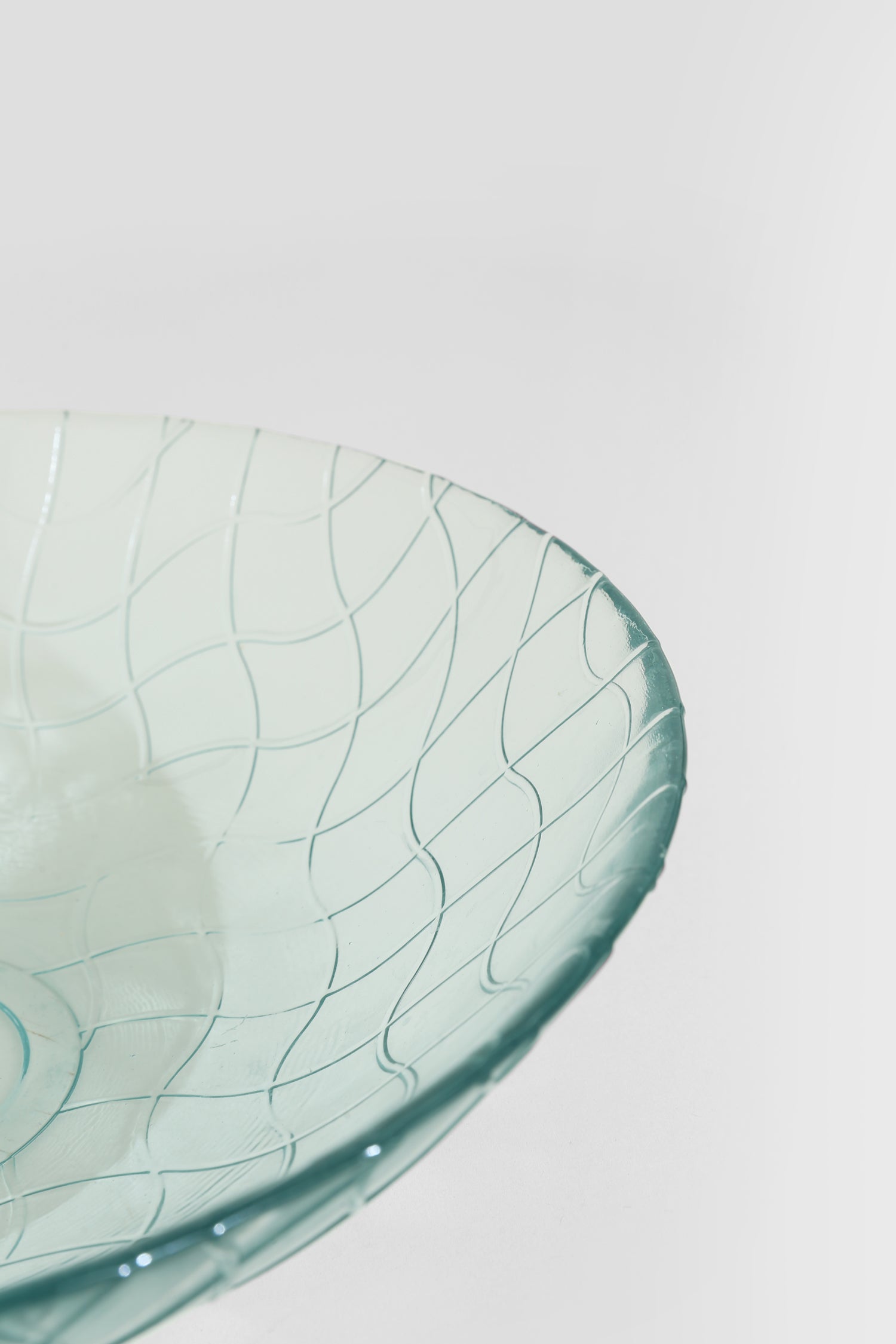 Glass Grid Serving Bowl