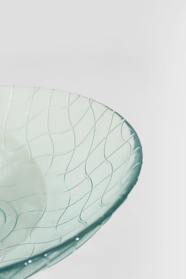 Glass Grid Serving Bowl