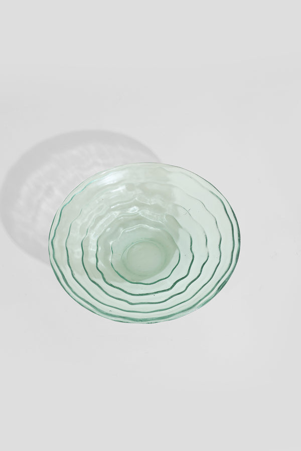 Wavy Glass Serving Bowl