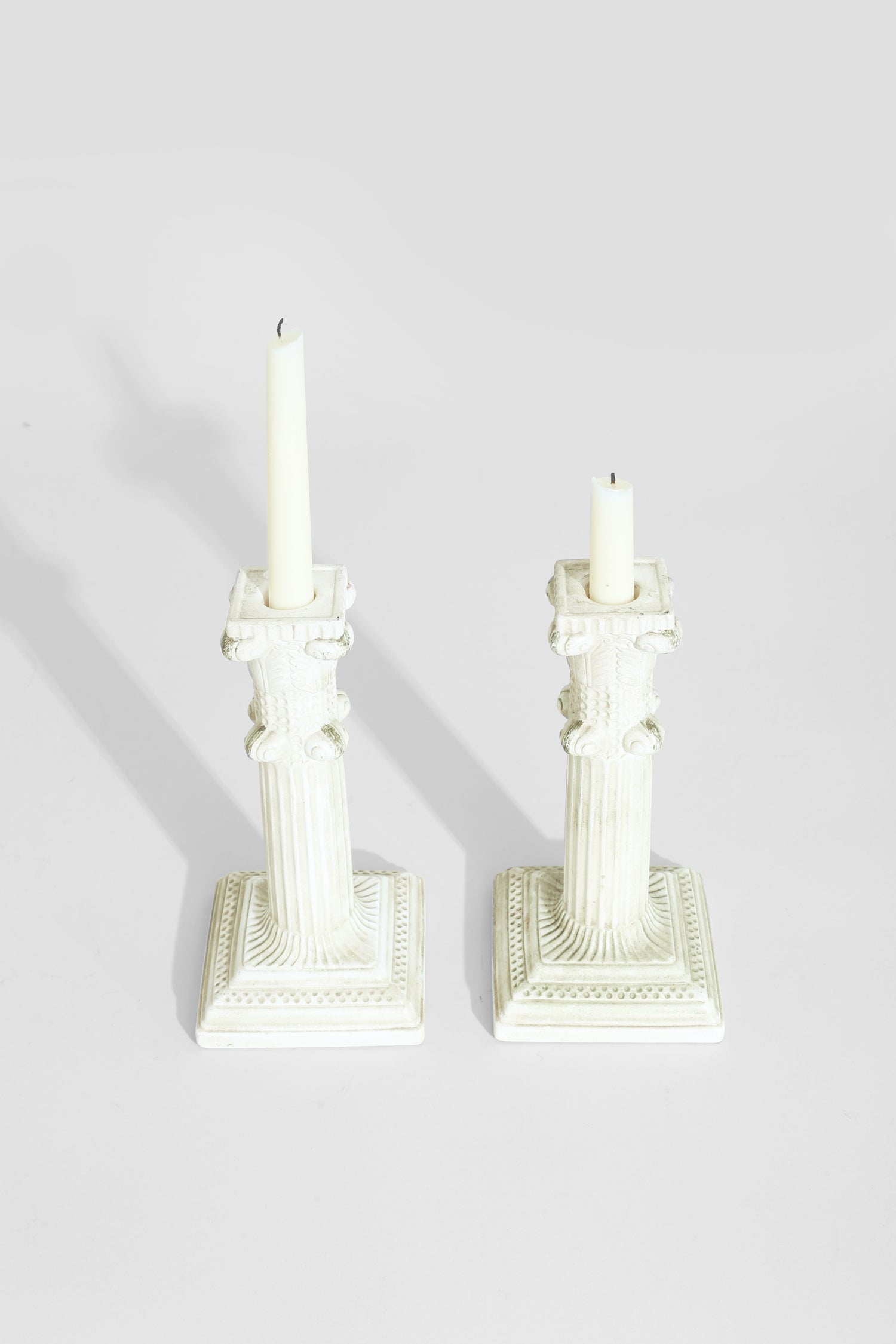 Neoclassical Ceramic Candleholders