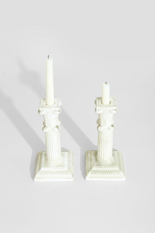 Neoclassical Ceramic Candleholders