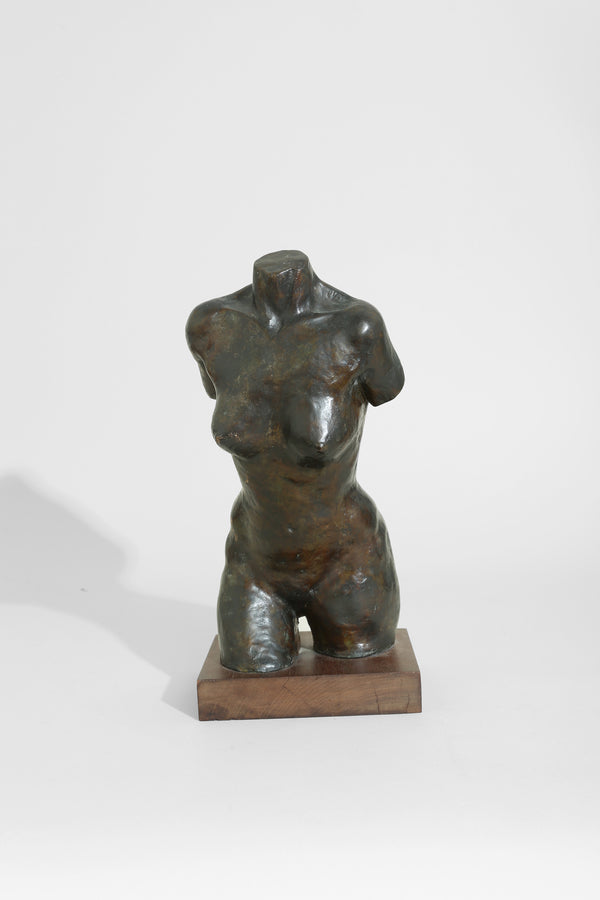 Bronze Female Sculpture, Signed, Domenica Seottono