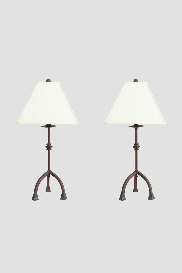 Sculptural Tripod Table Lamp Set