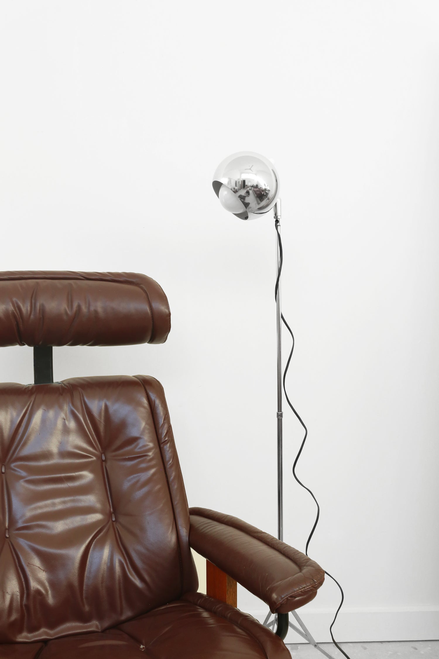 Brown Lounger Chair + Ottoman Set