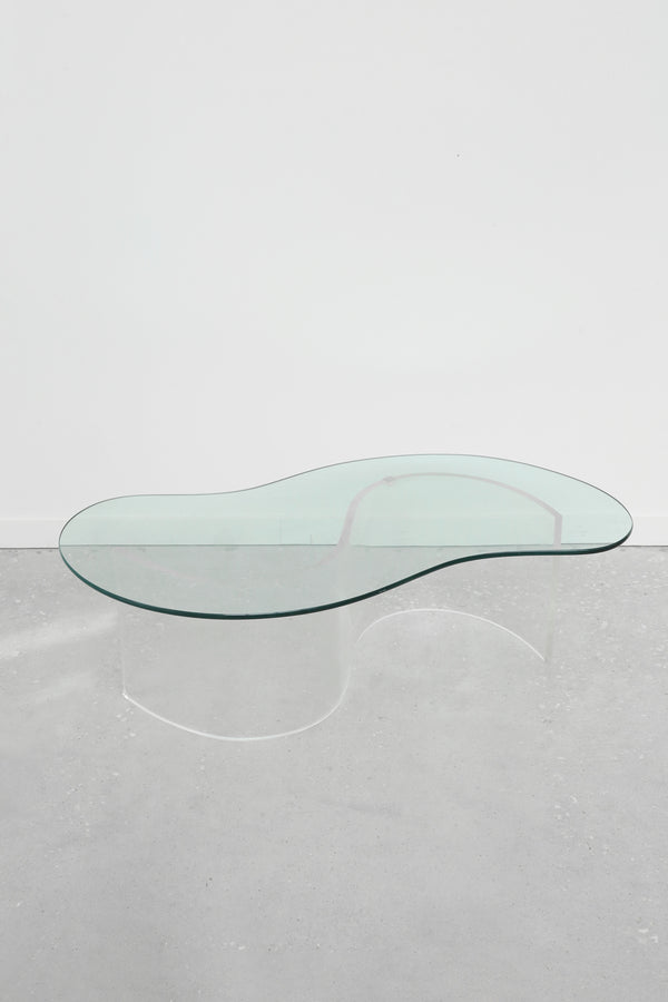 Biomorphic Lucite and Glass Coffee Table