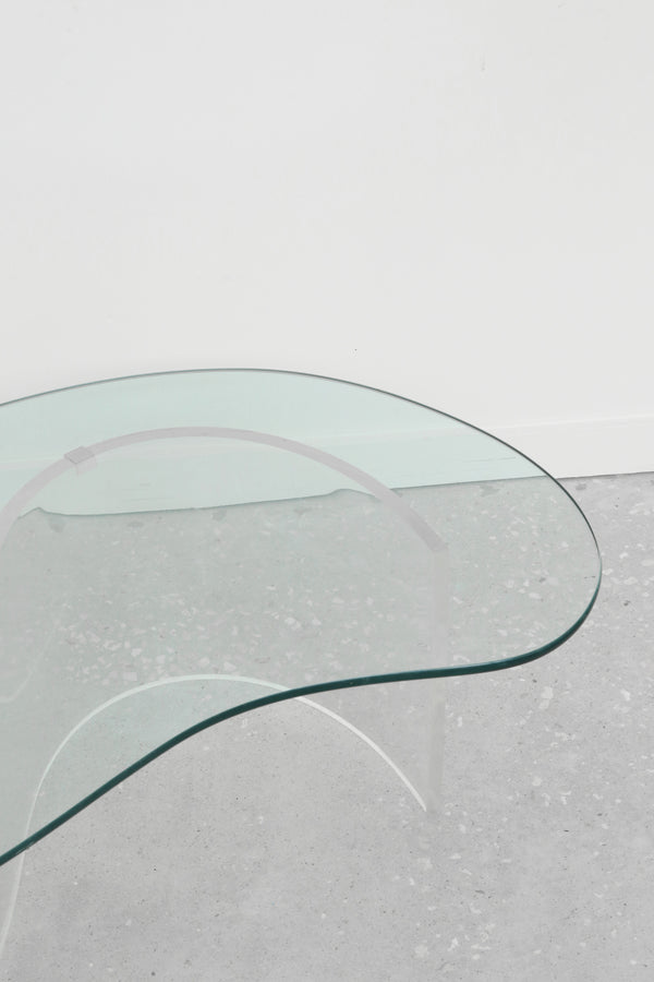 Biomorphic Lucite and Glass Coffee Table