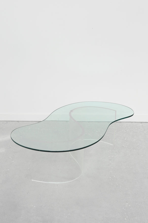 Biomorphic Lucite and Glass Coffee Table
