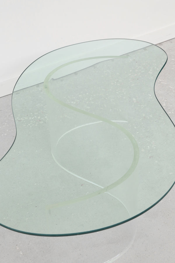 Biomorphic Lucite and Glass Coffee Table