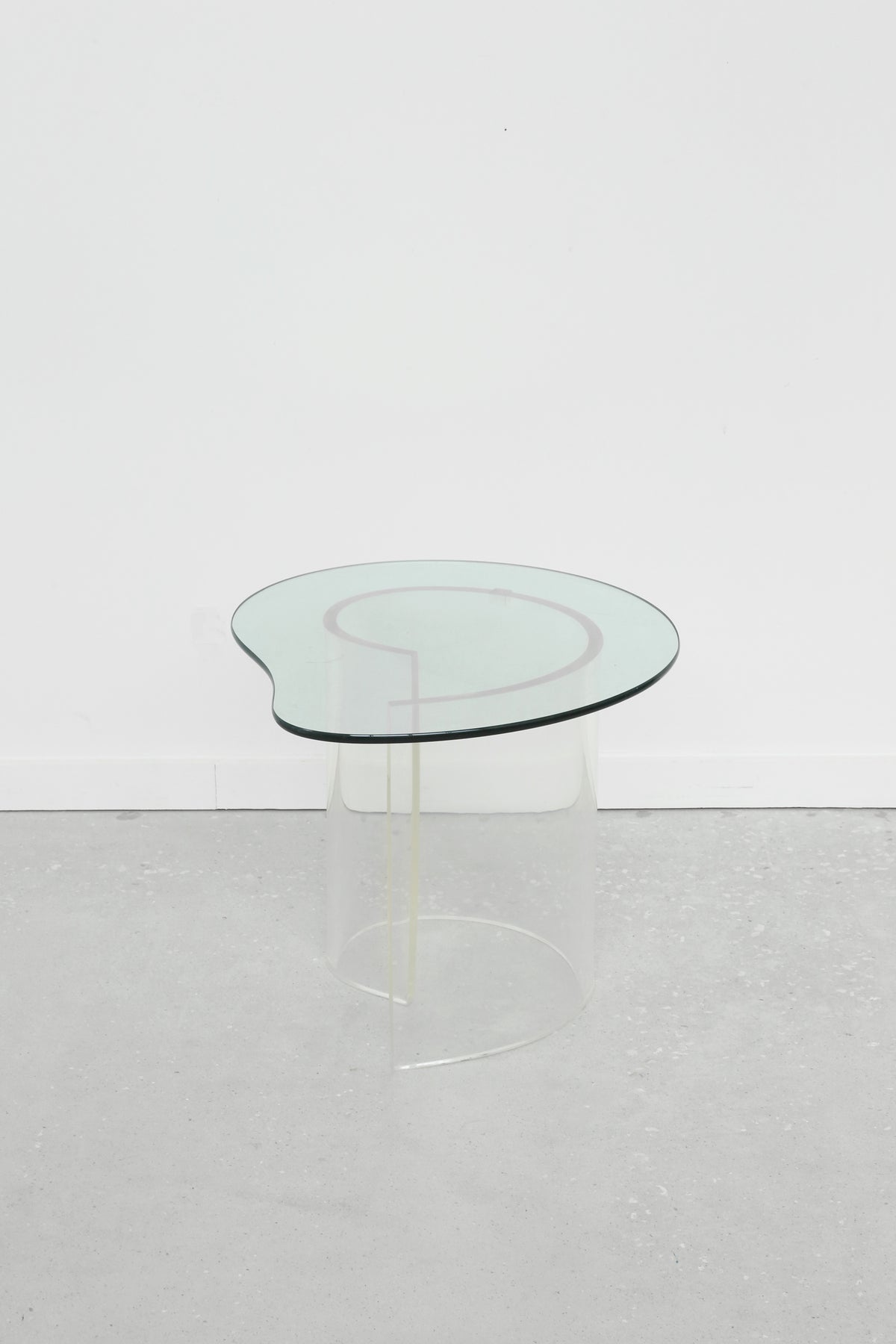 Biomorphic Lucite and Glass Side Table