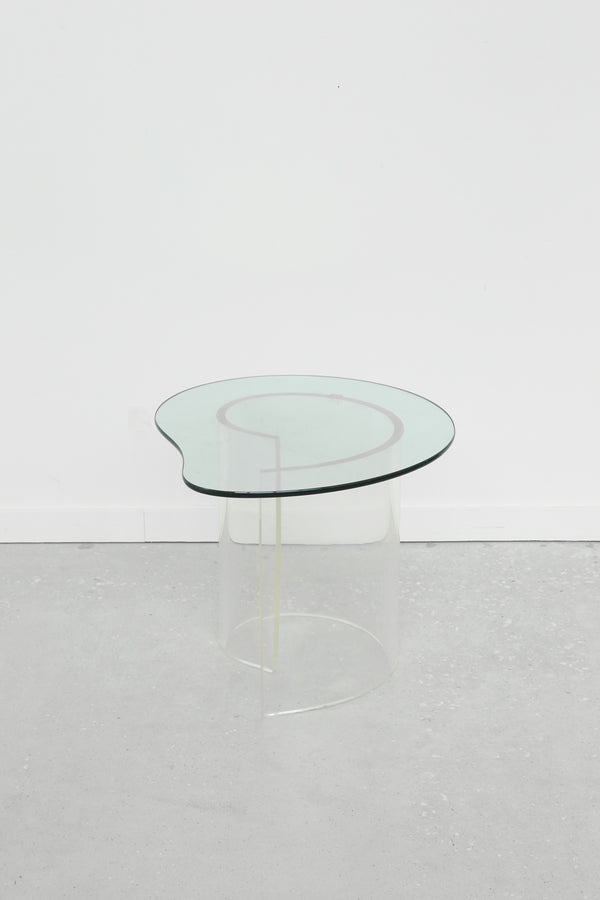 Biomorphic Lucite and Glass Side Table