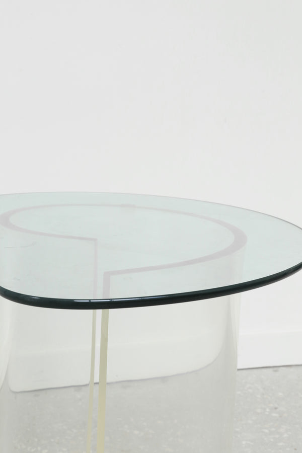 Biomorphic Lucite and Glass Side Table