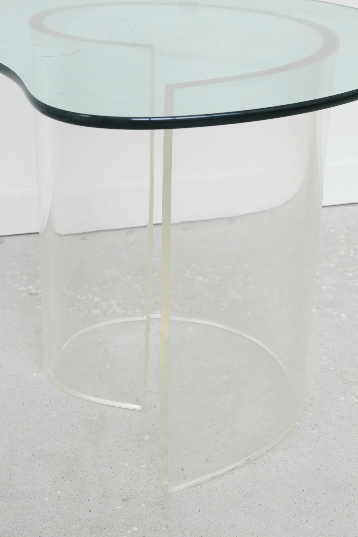 Biomorphic Lucite and Glass Side Table