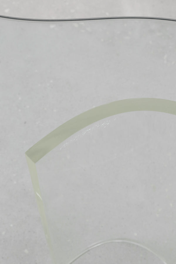 Biomorphic Lucite and Glass Side Table
