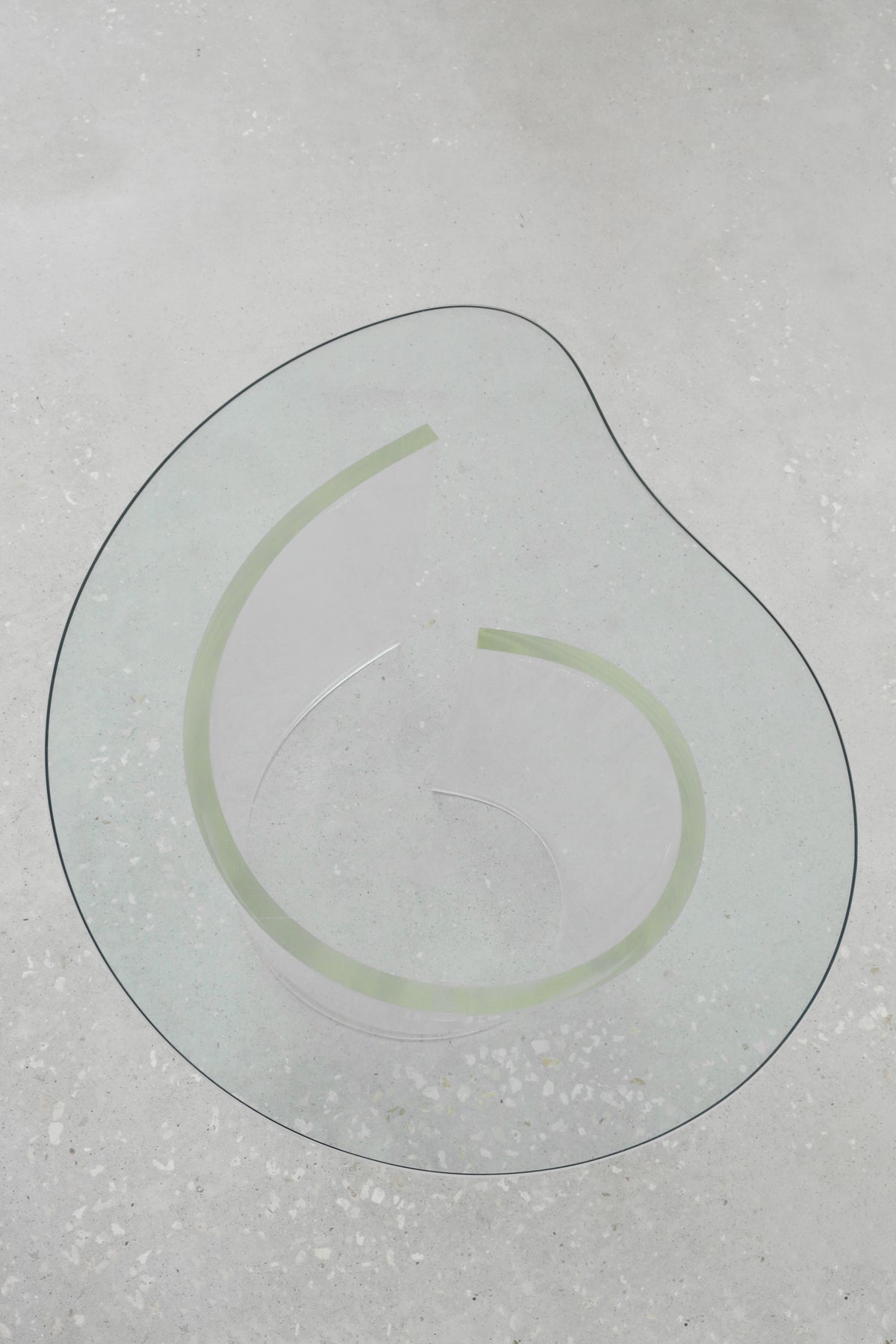Biomorphic Lucite and Glass Side Table