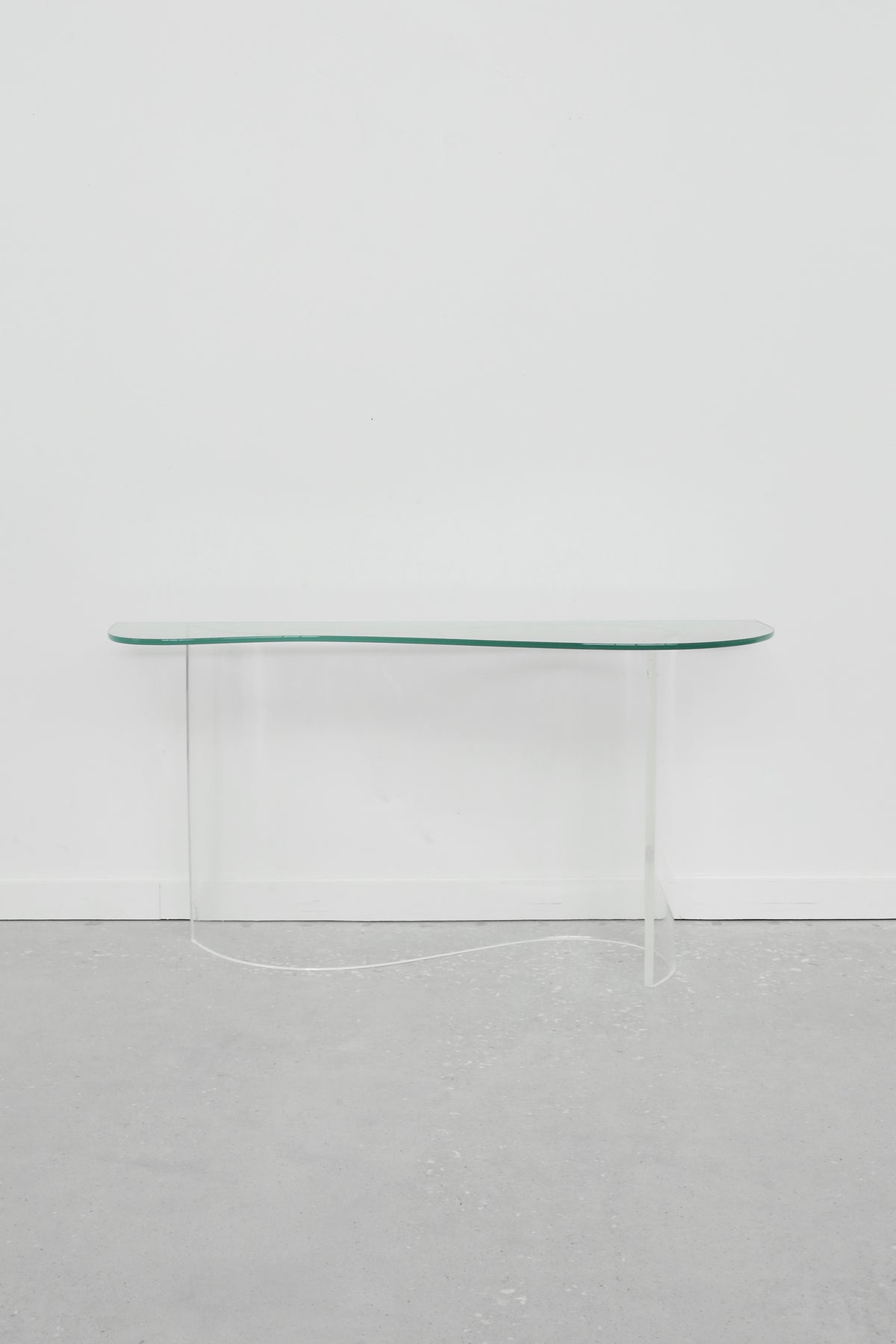 Biomorphic Lucite and Glass Console Table