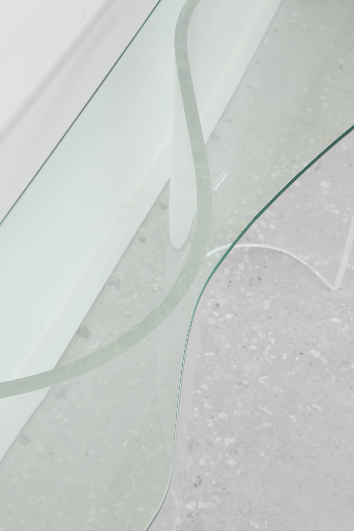 Biomorphic Lucite and Glass Console Table