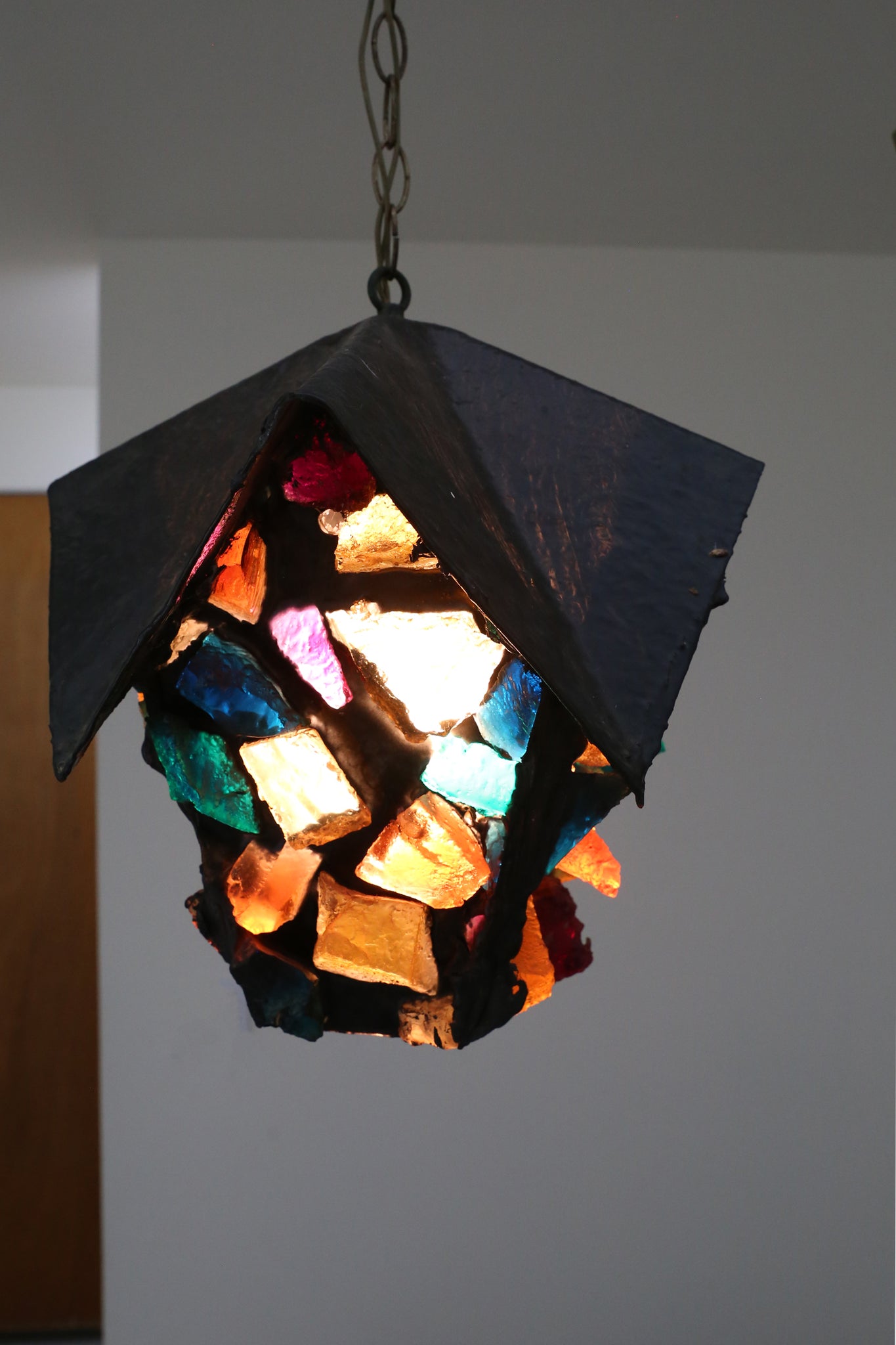Chunk Glass Hanging Lantern