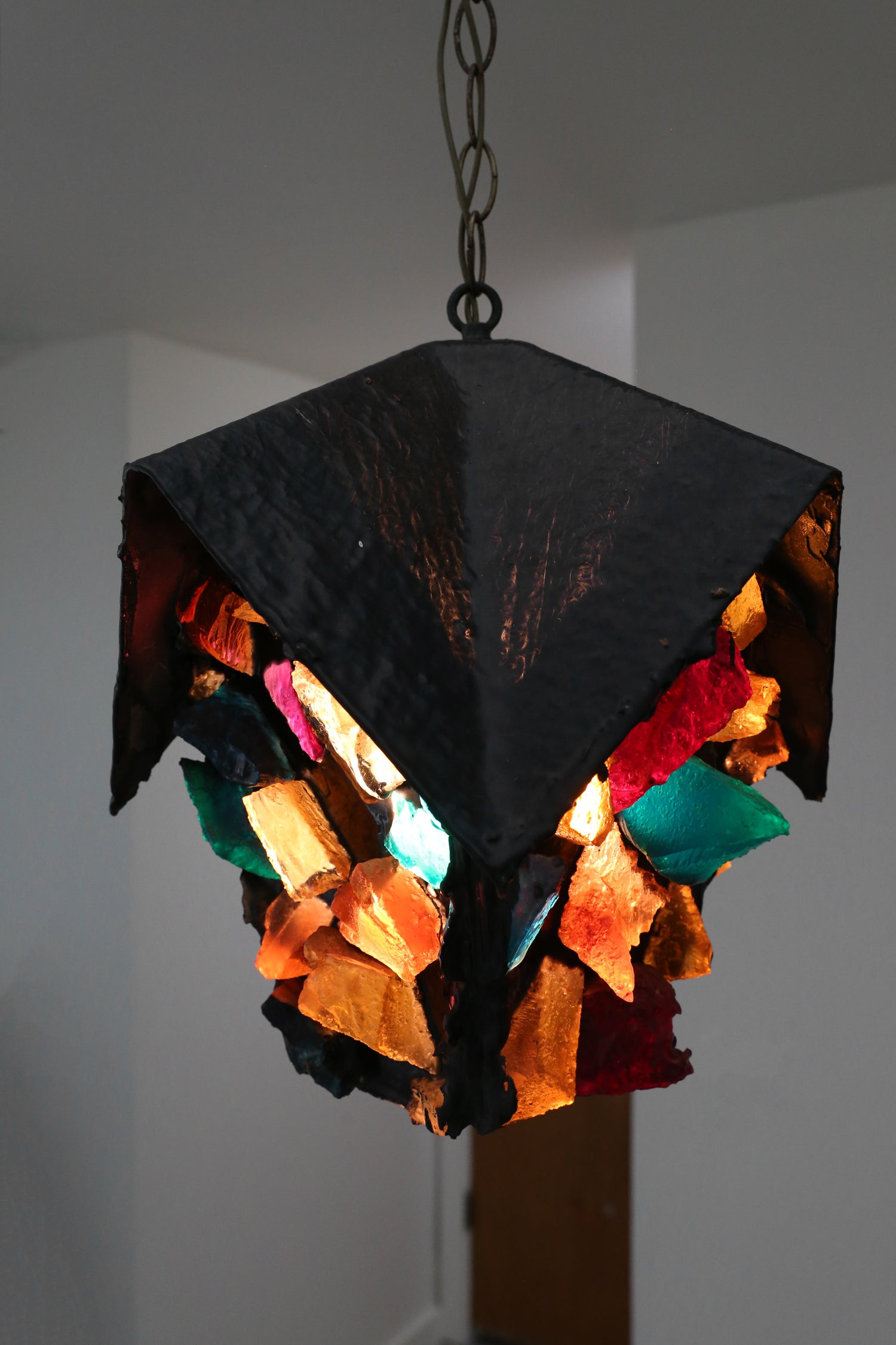 Chunk Glass Hanging Lantern