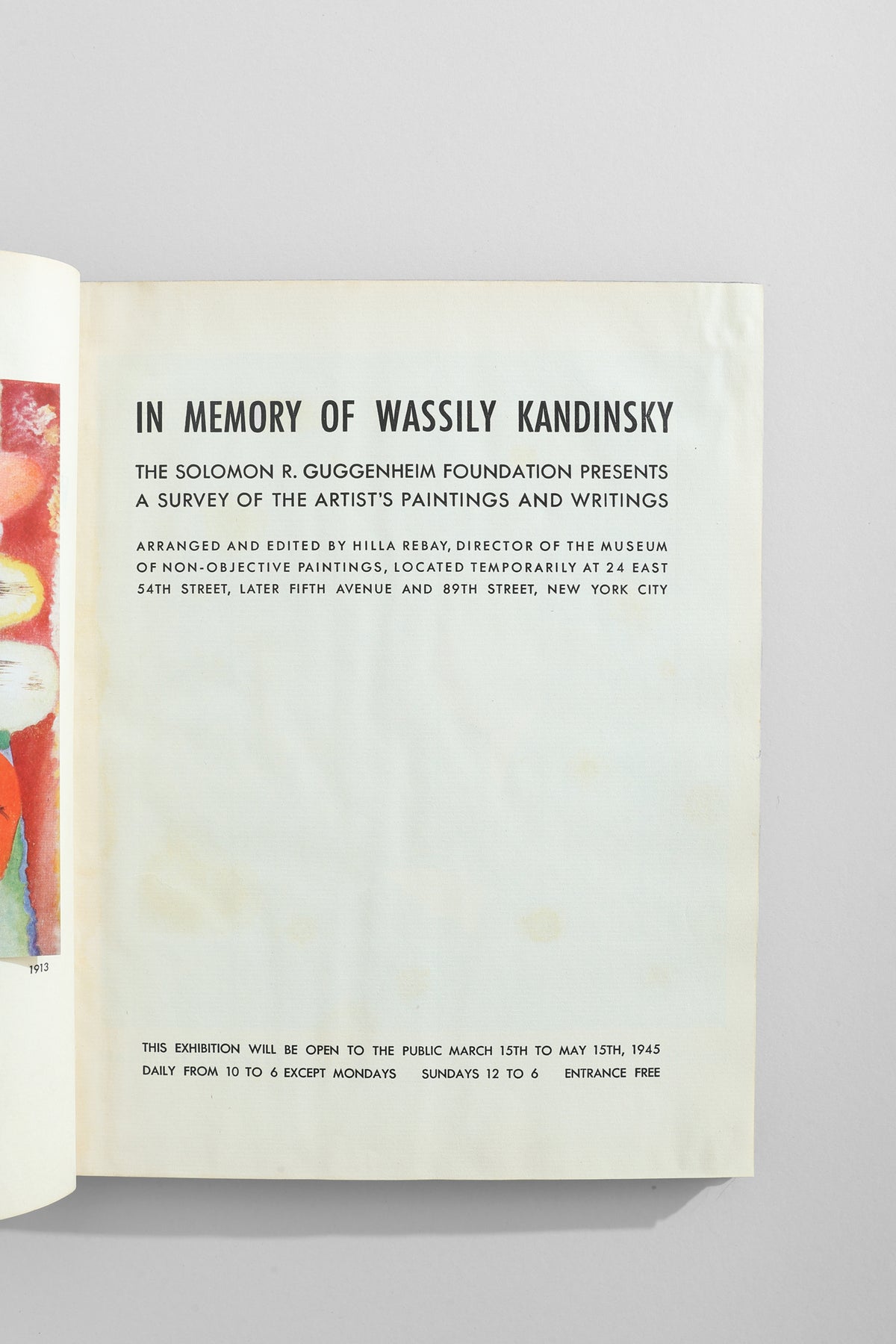 Wassily Kandinsky Memorial Book