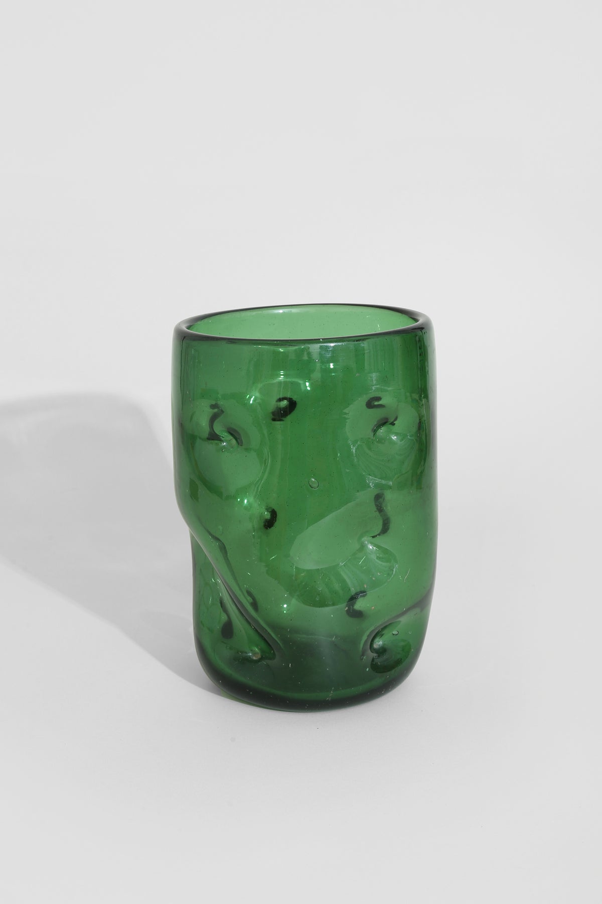 Hand-Blown Green Glass Vase
